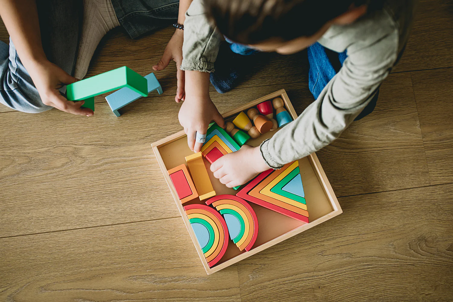Rainbow Wooden Blocks Set