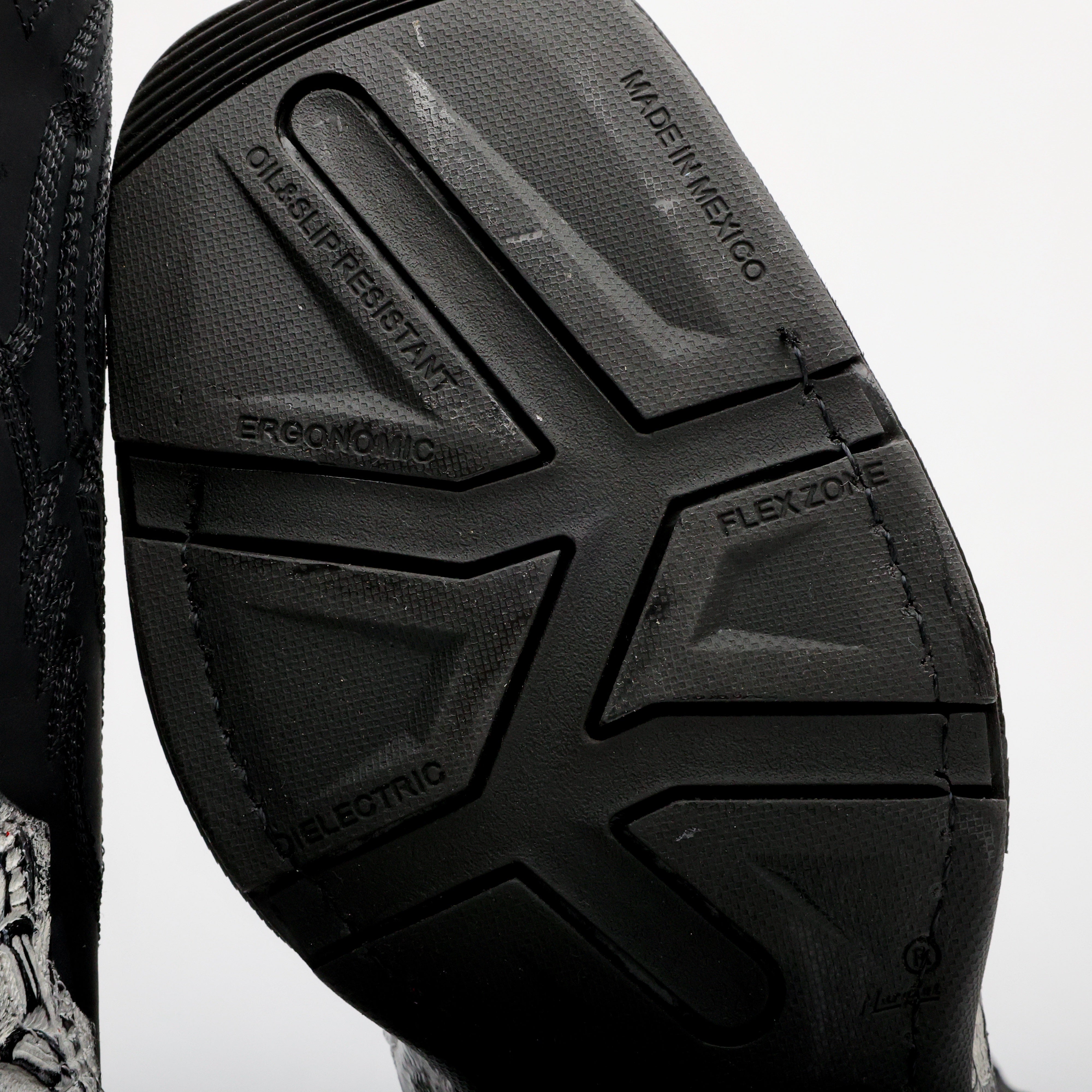 Snow White Hand-Tooled Leather Boots With 3D Lightweight Sole - Composite Toe