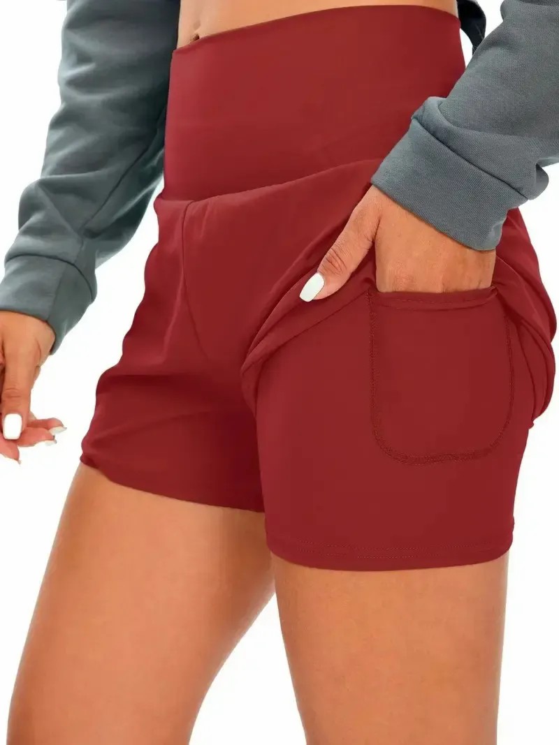 💝Last day promotion-⏰[2-in-1 Anti-Exposure Sports Shorts] Women's 2-in-1 Sports Shorts, Anti-Exposure Running Shorts With Pockets