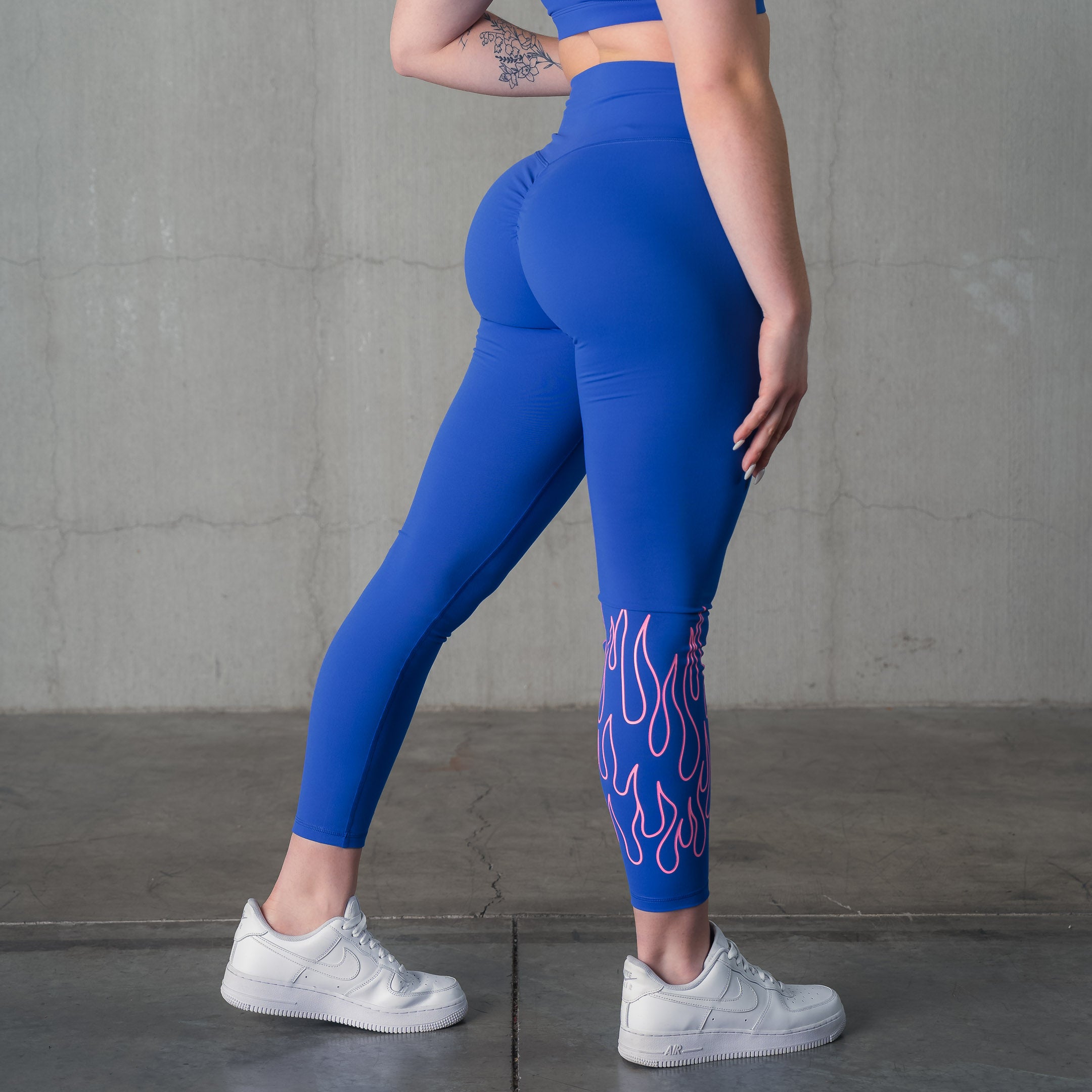 FLAME LEGGINGS - BLUE / PINK