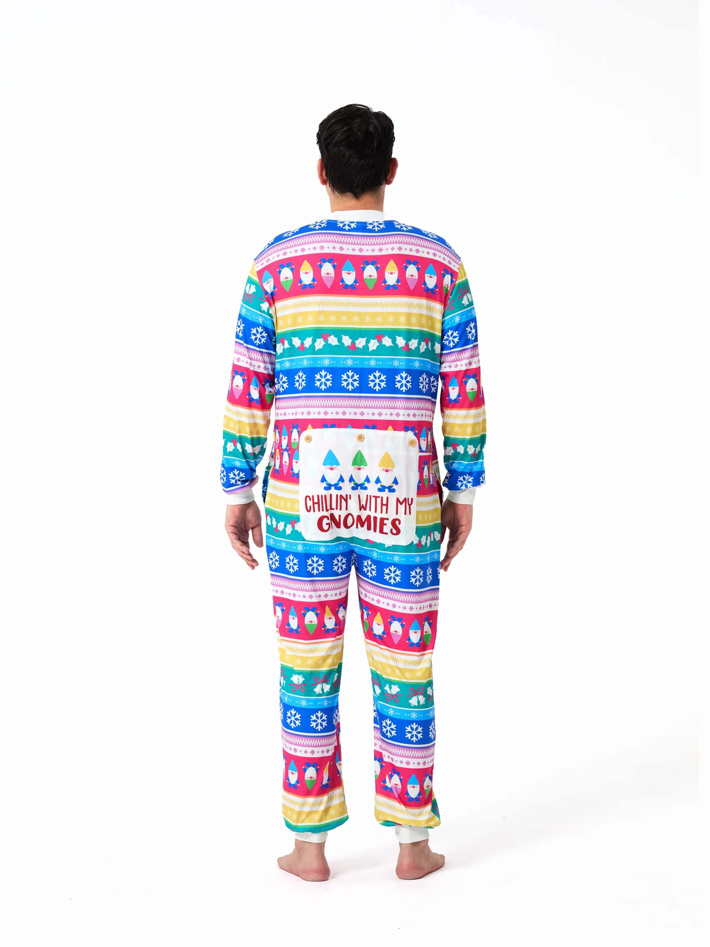 Christmas Matching Family Pajamas Set Christmas Gnome Striped PJS with Christmas Socks Multi-color