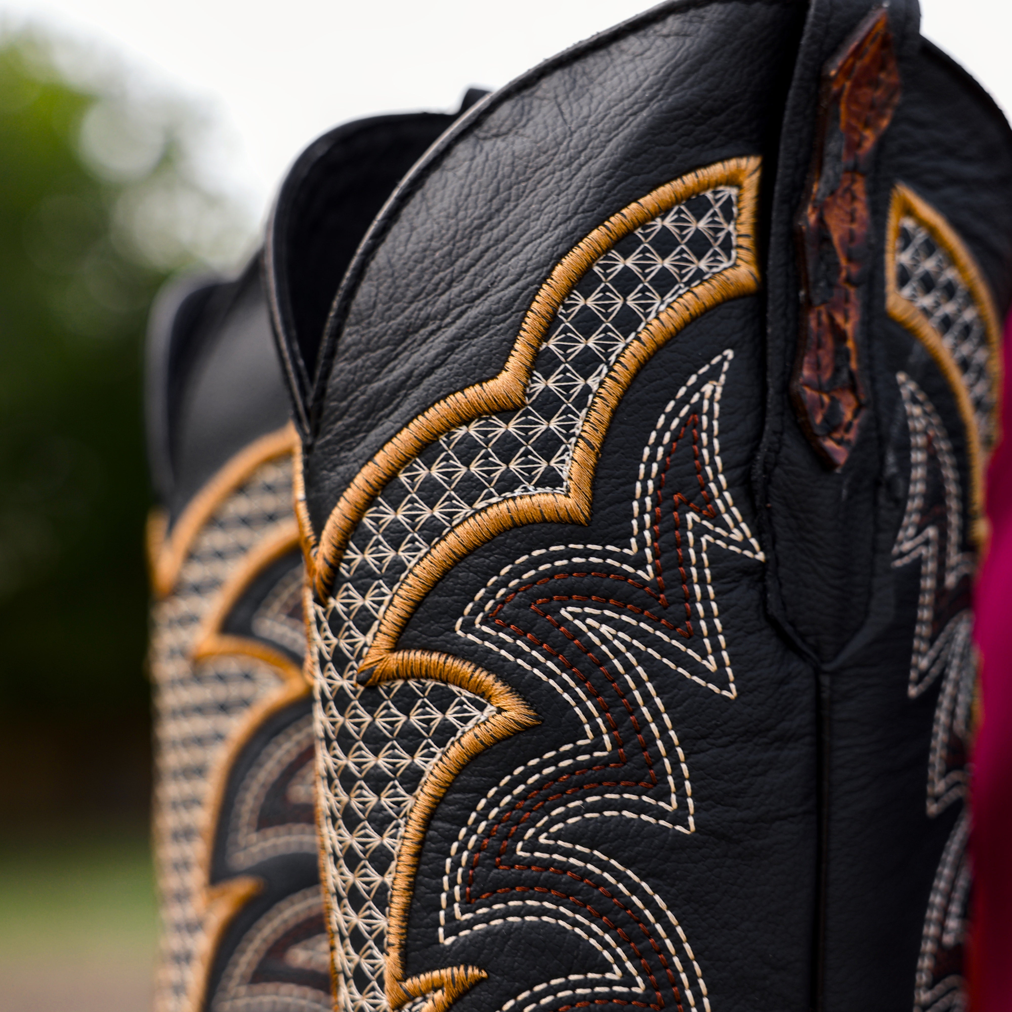 Honey Cognac Python Leather Boots - Square Toe