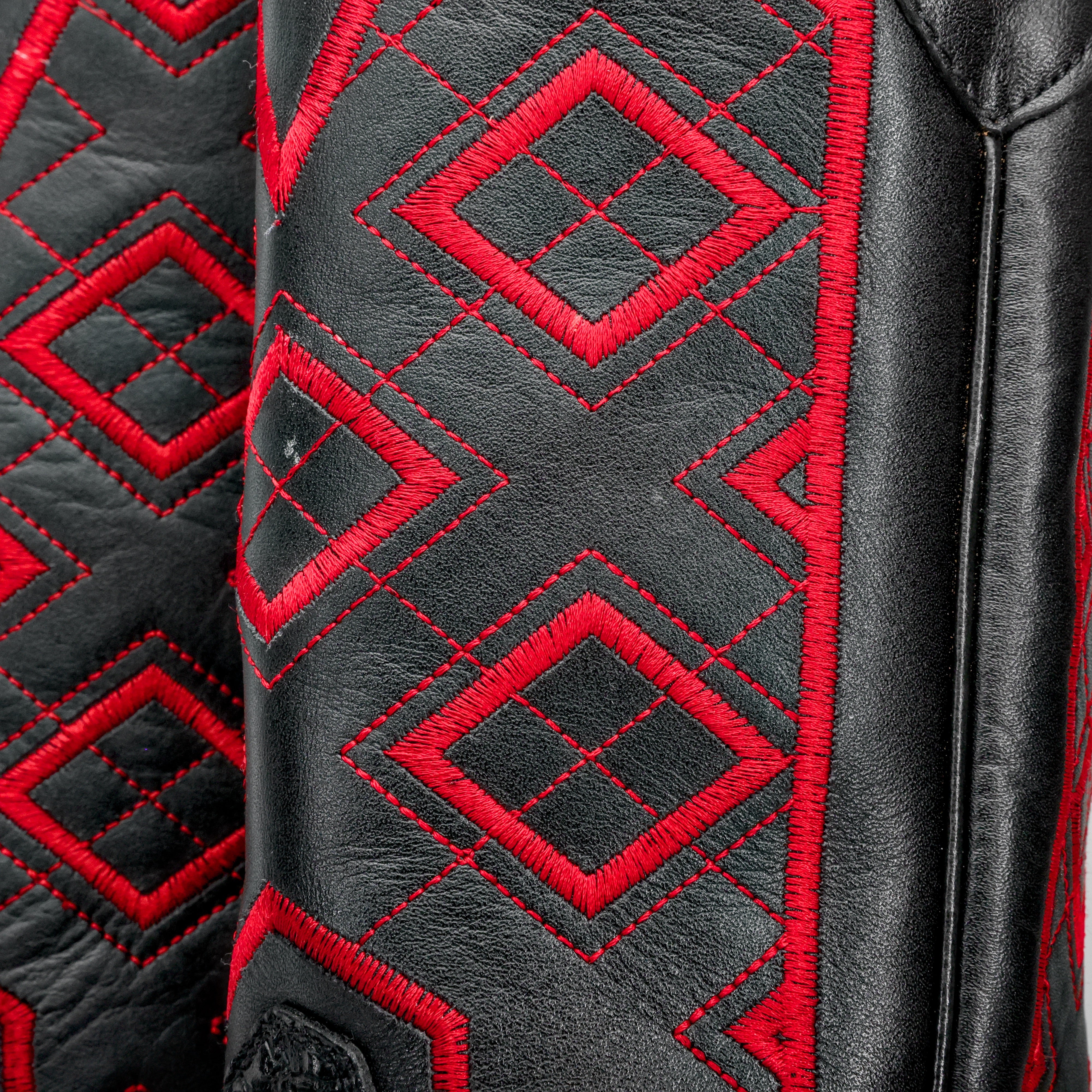 Black Caiman Hornback Leather Boots - Square Toe