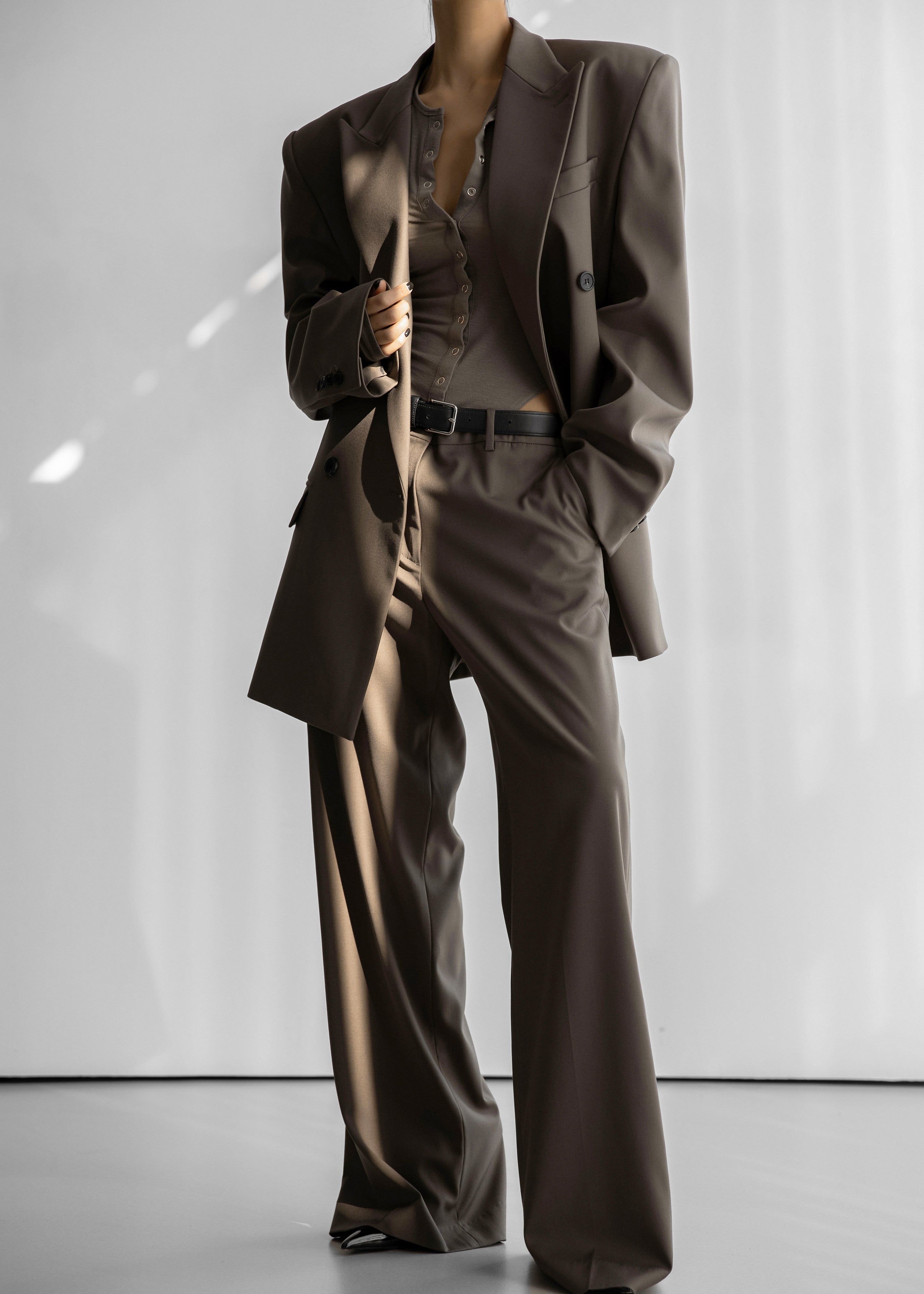 Pallen Double Breasted Blazer - Brown