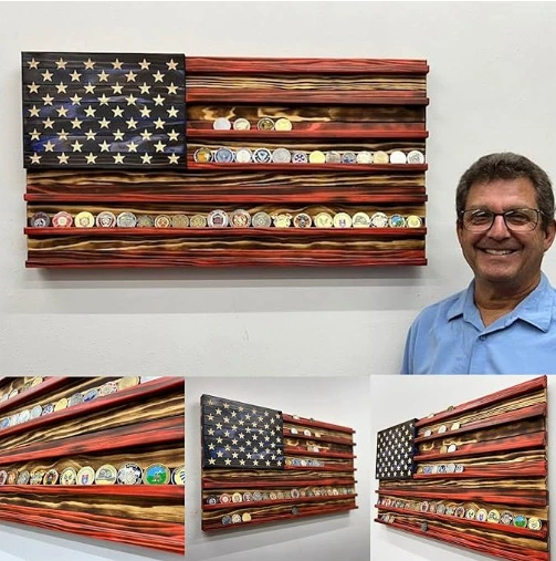 Challenge Coin Display Wooden Handmade