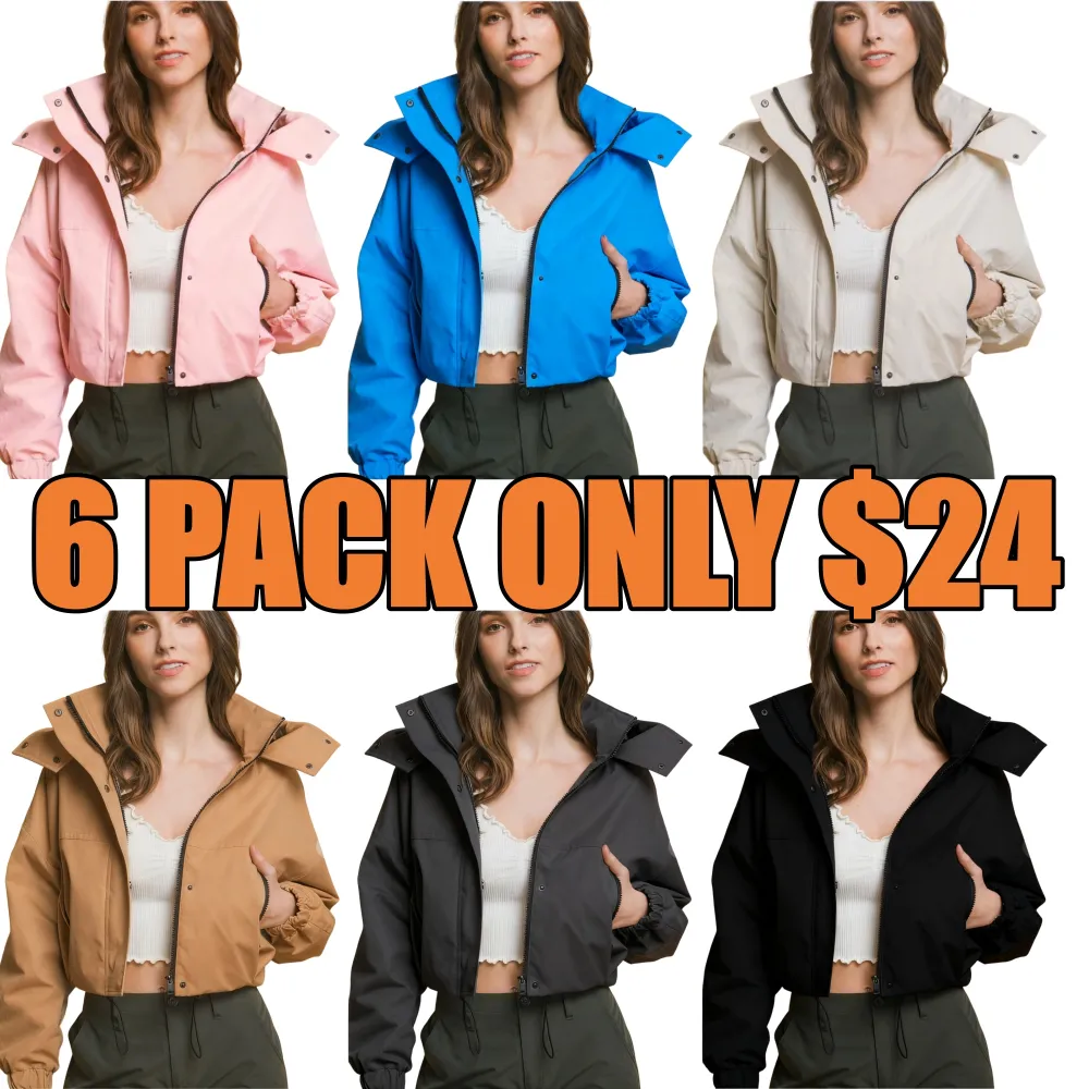 Women's Cropped Hooded Cargo Jacket