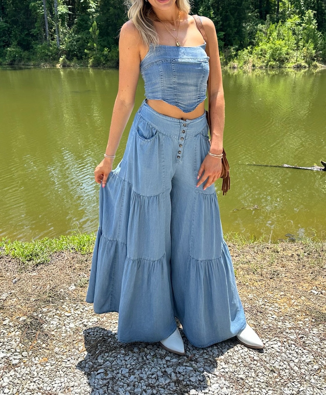 Tier Tempo Wide Leg Flowy Pants