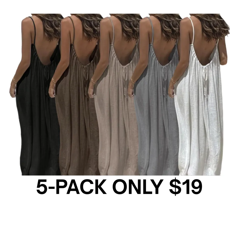 🔥Last Day 95% OFF🔥Women's Solid Color Cami Lounge Dress