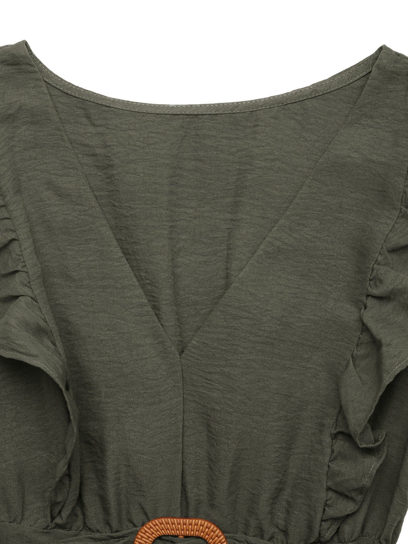 Slit Ruffled V-Neck Tiered Dress