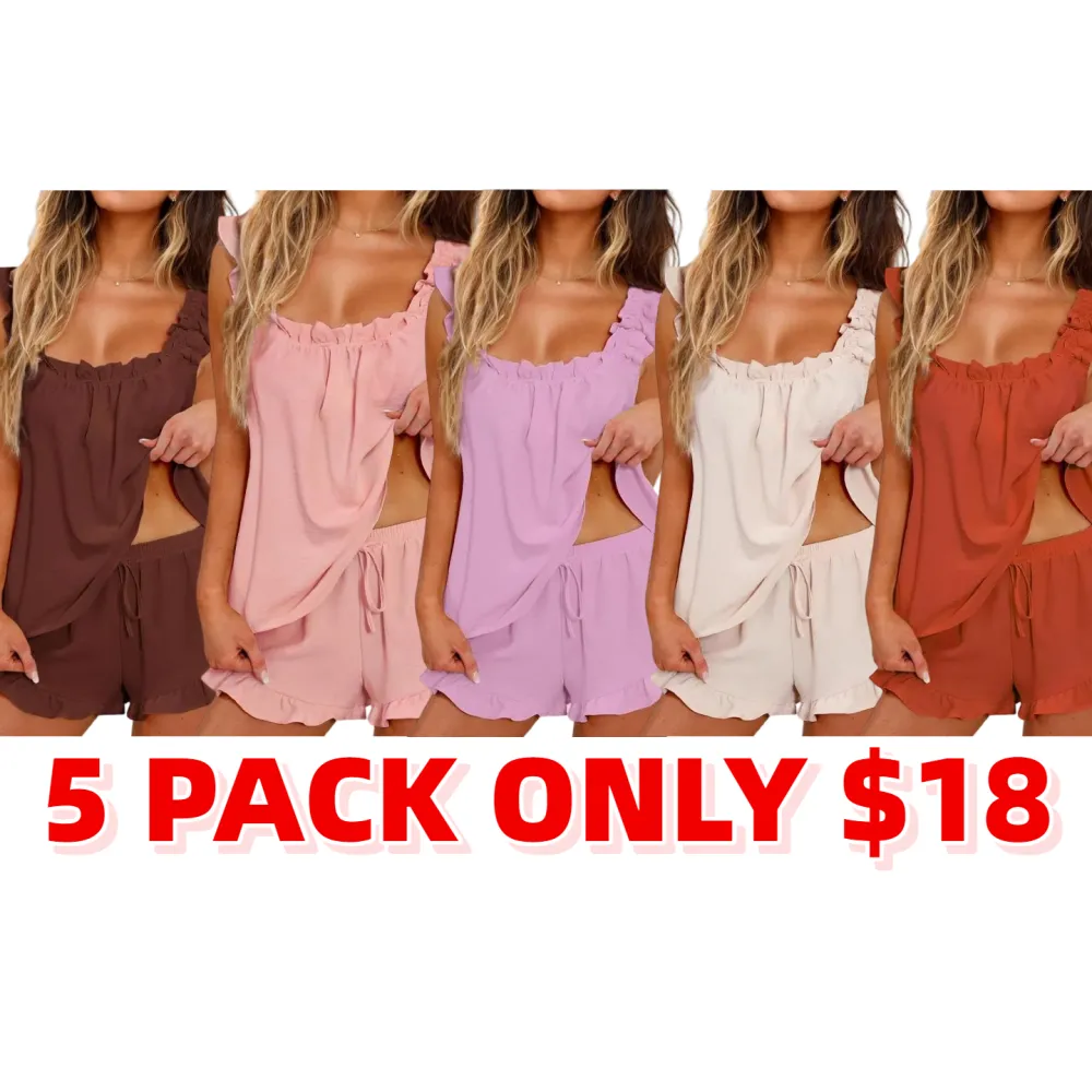 Womens Soft Tank Top and Shorts Sleepwear Set