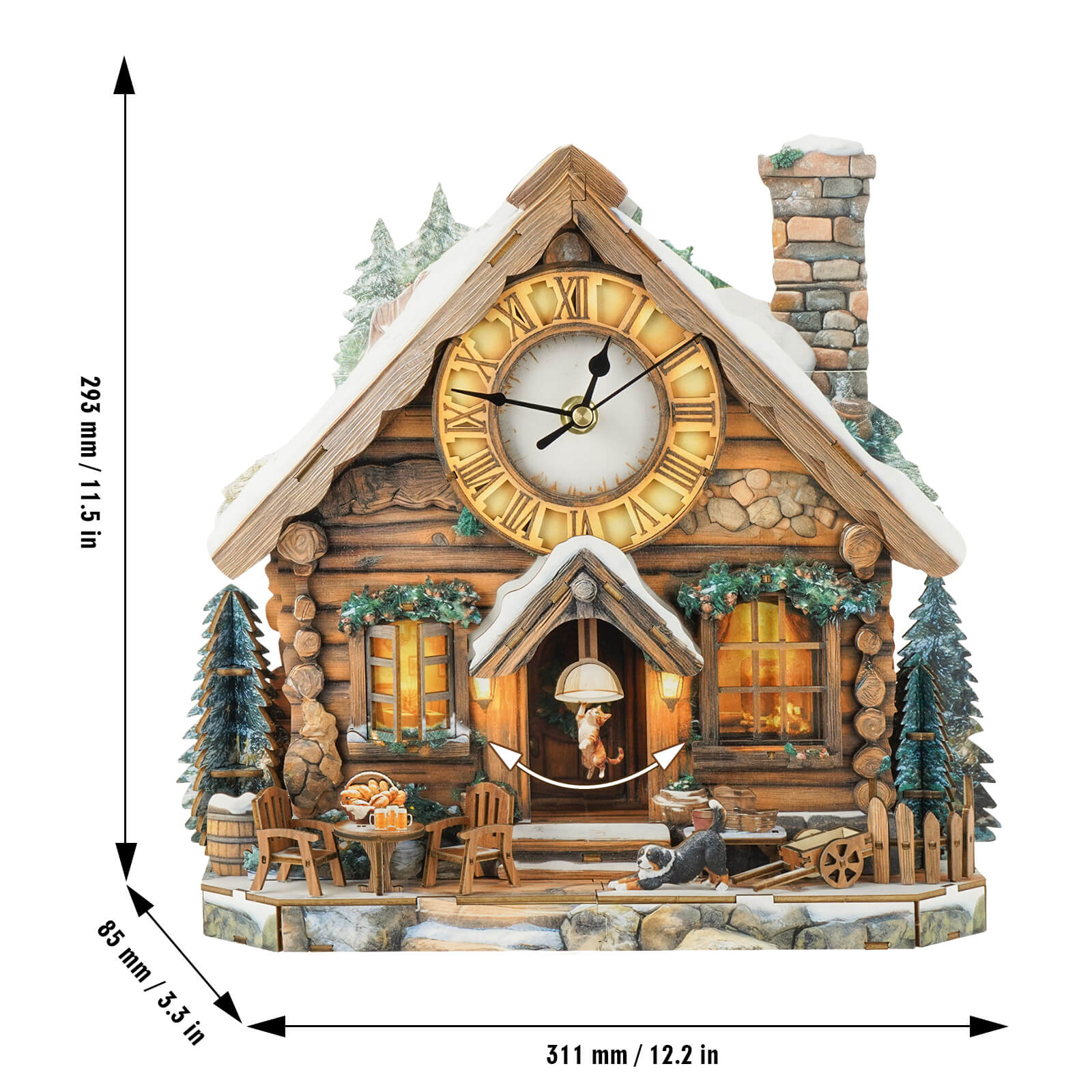Swiss Chalet â€“ DIY Wooden Clock, 3D Puzzle Craft Kit