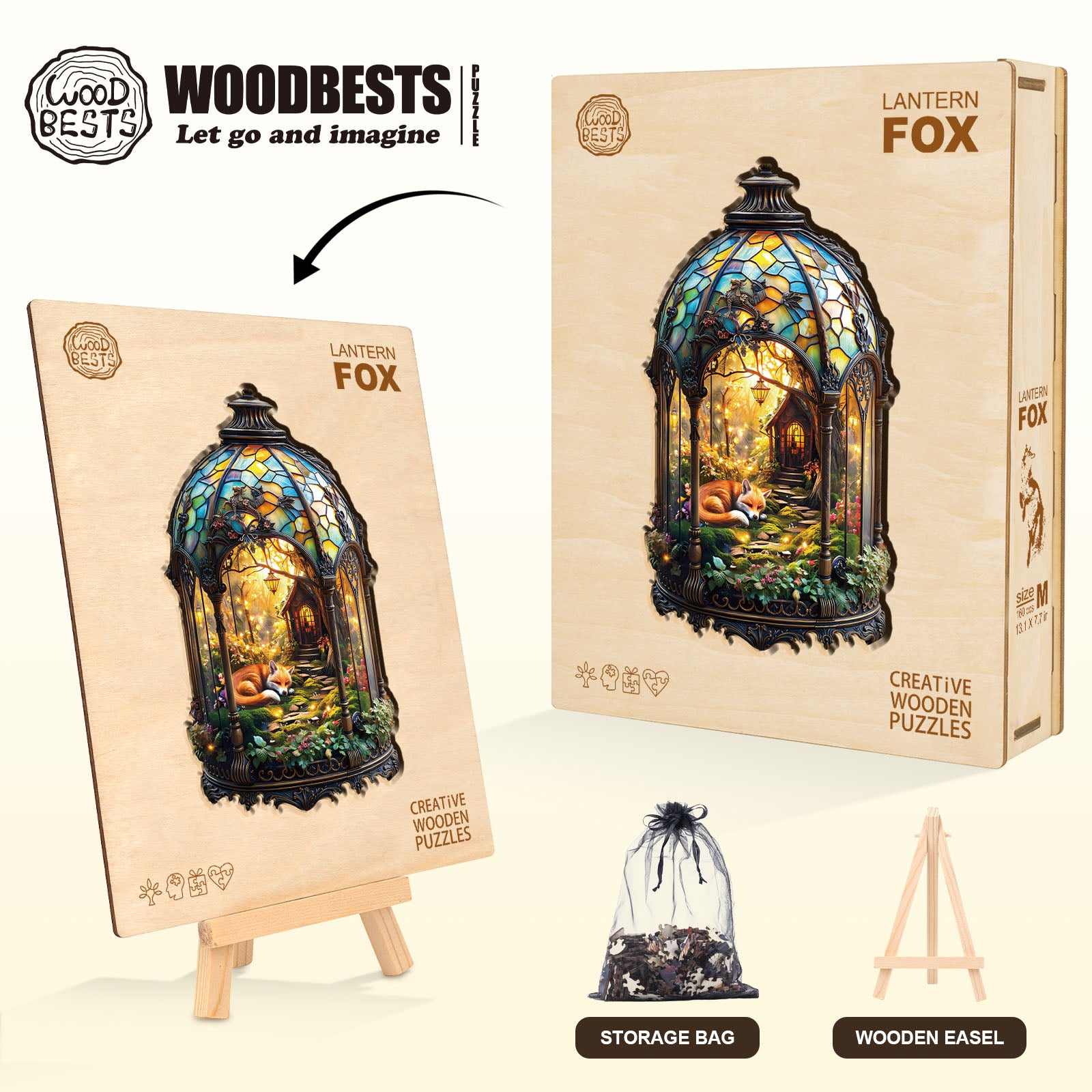 Lantern Fox  Wooden Jigsaw Puzzle