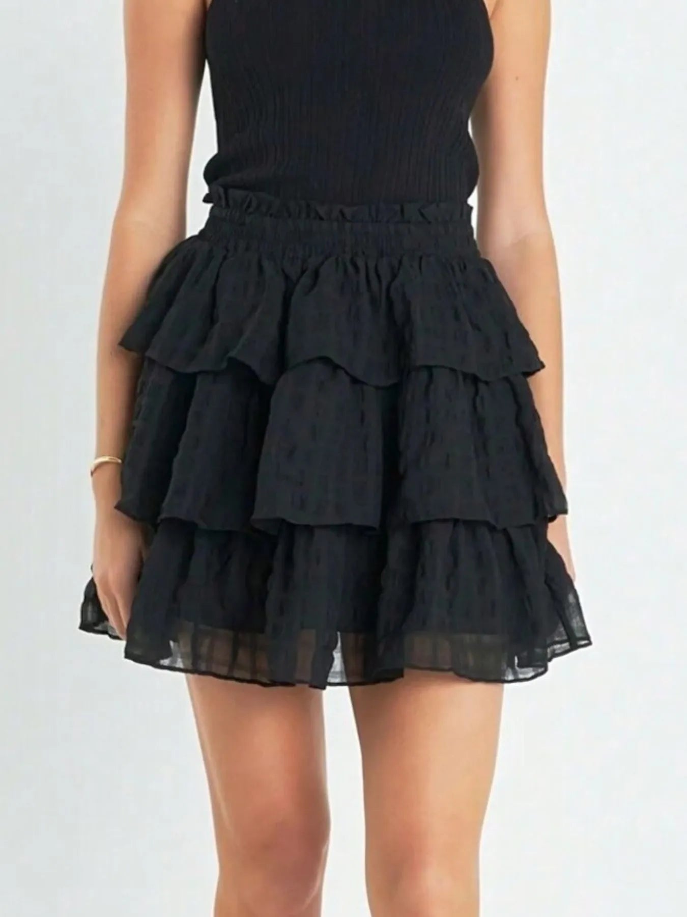 Ruffle Layered Mini Skirt