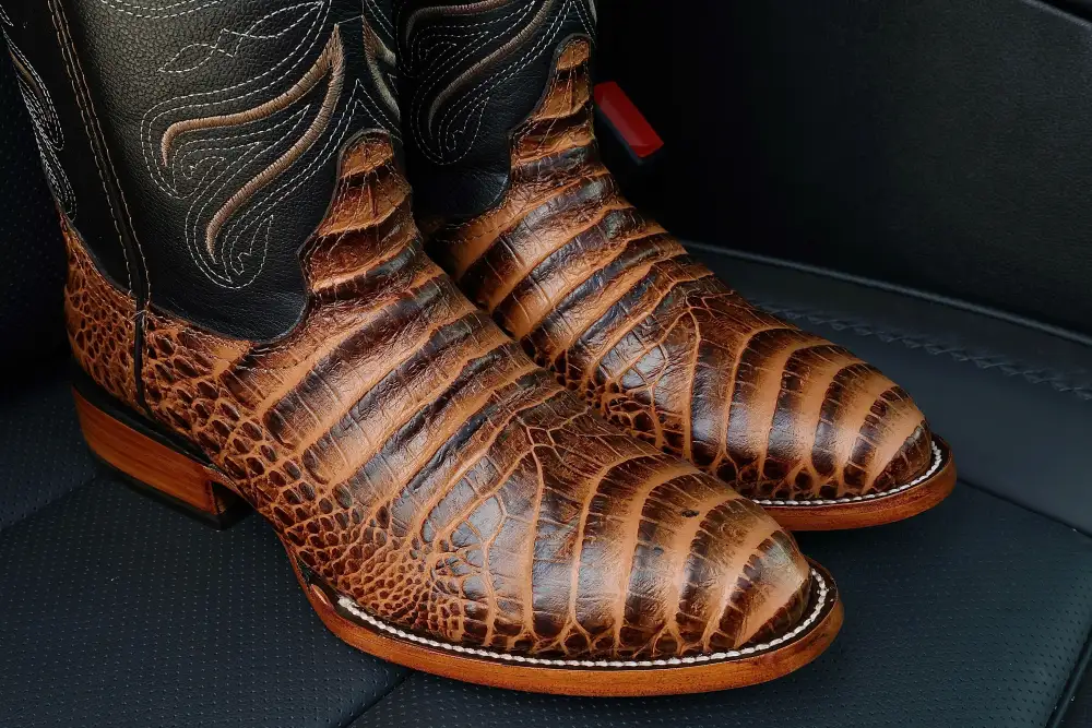 Cognac American Gator Belly-Round Toe
