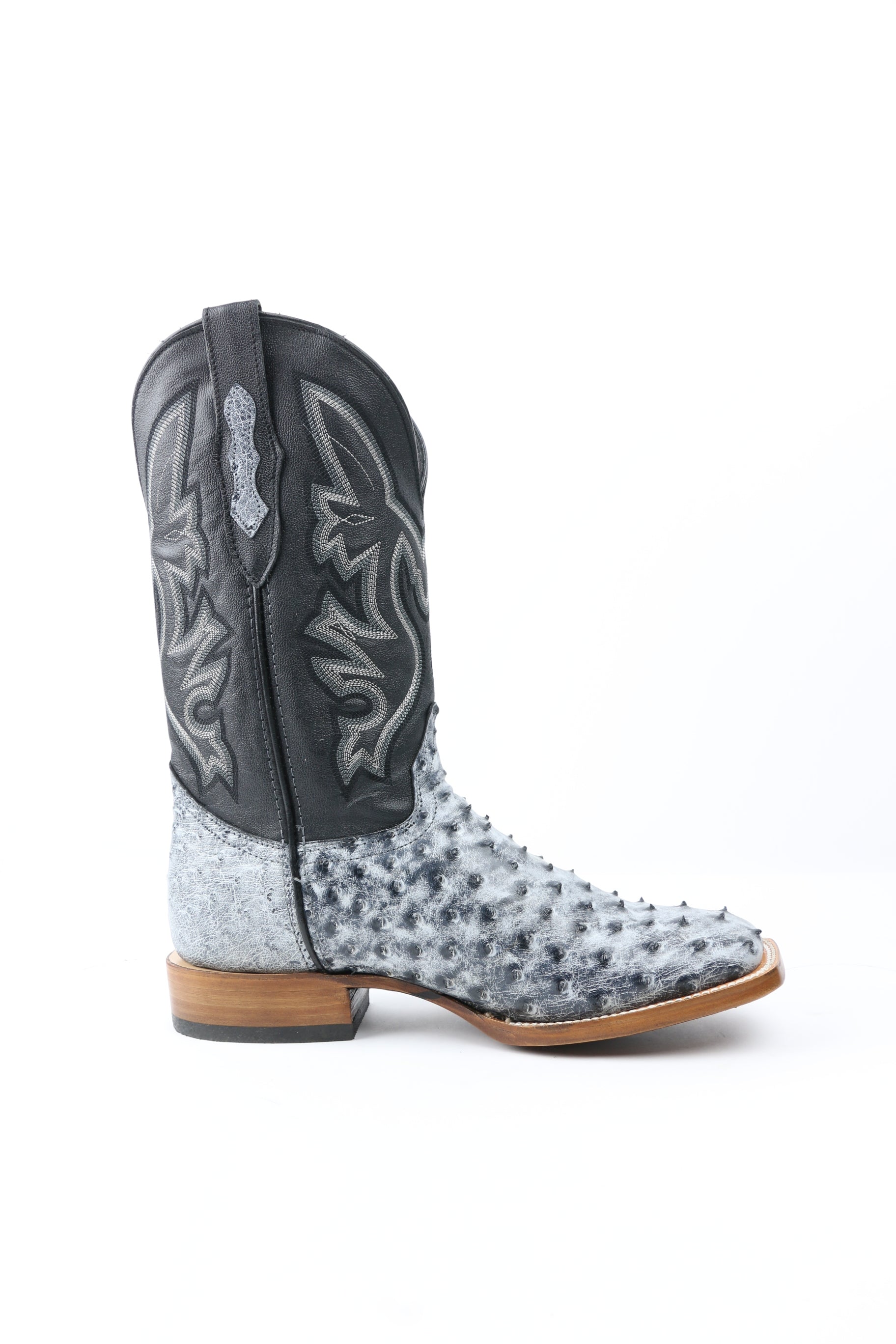 Chero's Premium Exotic Ostrich Charcoal Clearance Sale 70%OFF