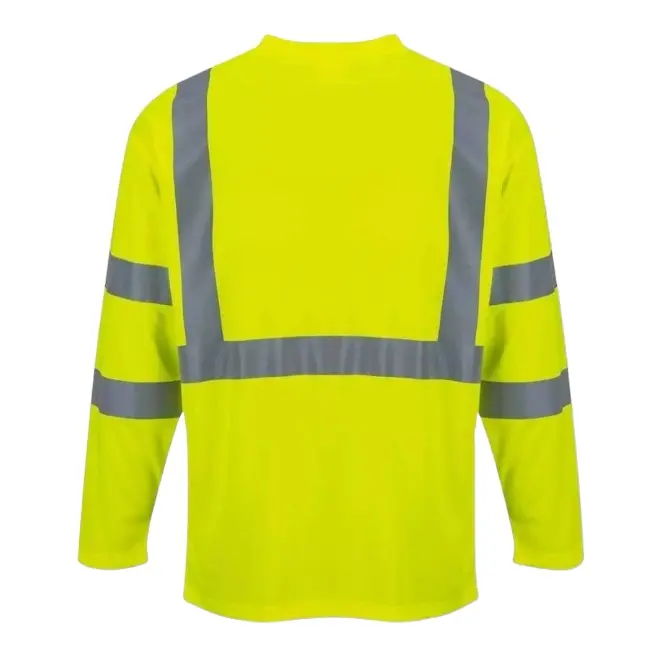 Hi-Vis Long Sleeve Safety Shirt with Reflective Tape (Breathable Mesh, Class 3 Style)