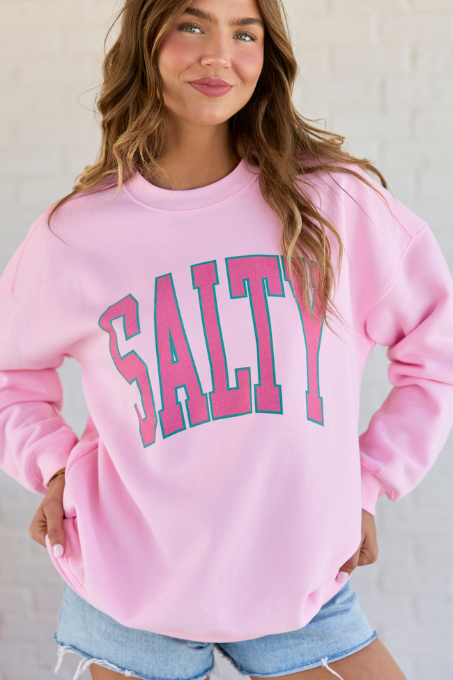 Salty Block Light Pink Graphic Sweatshirt