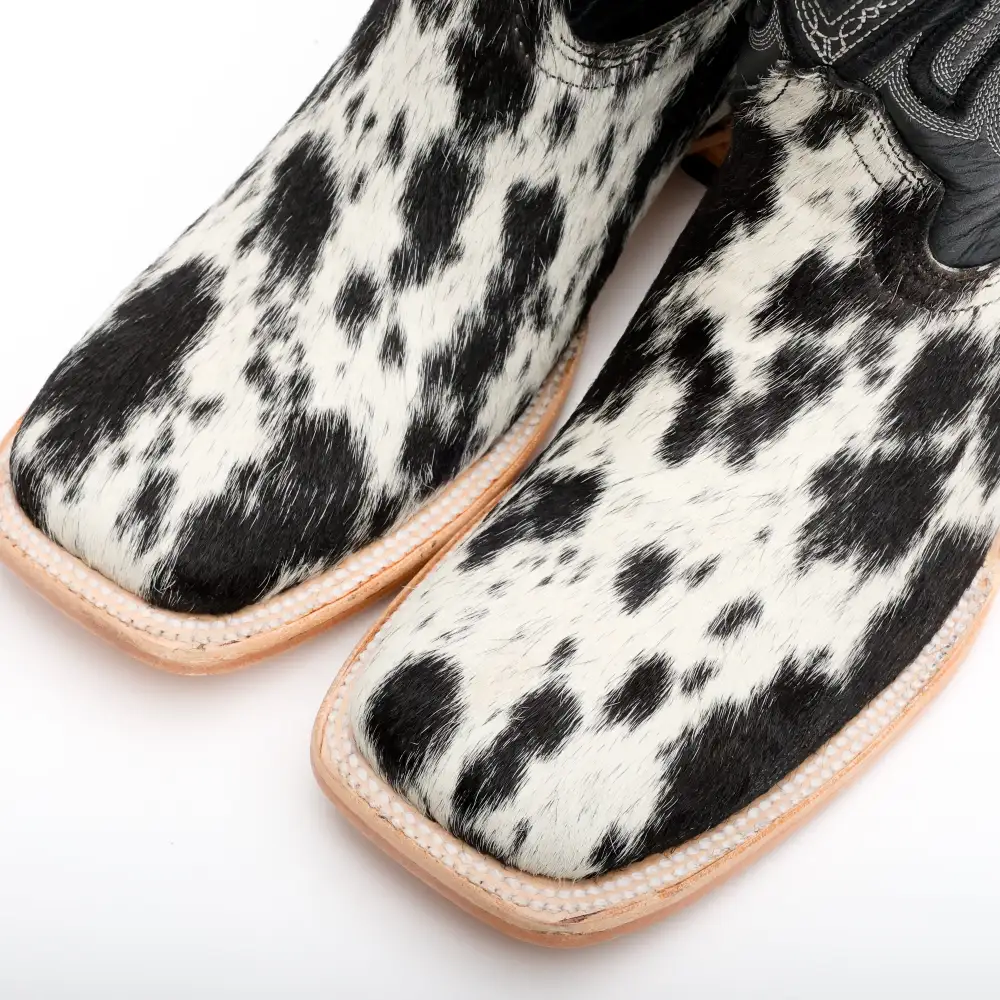 Genuine Cowhide Boots - Square Toe