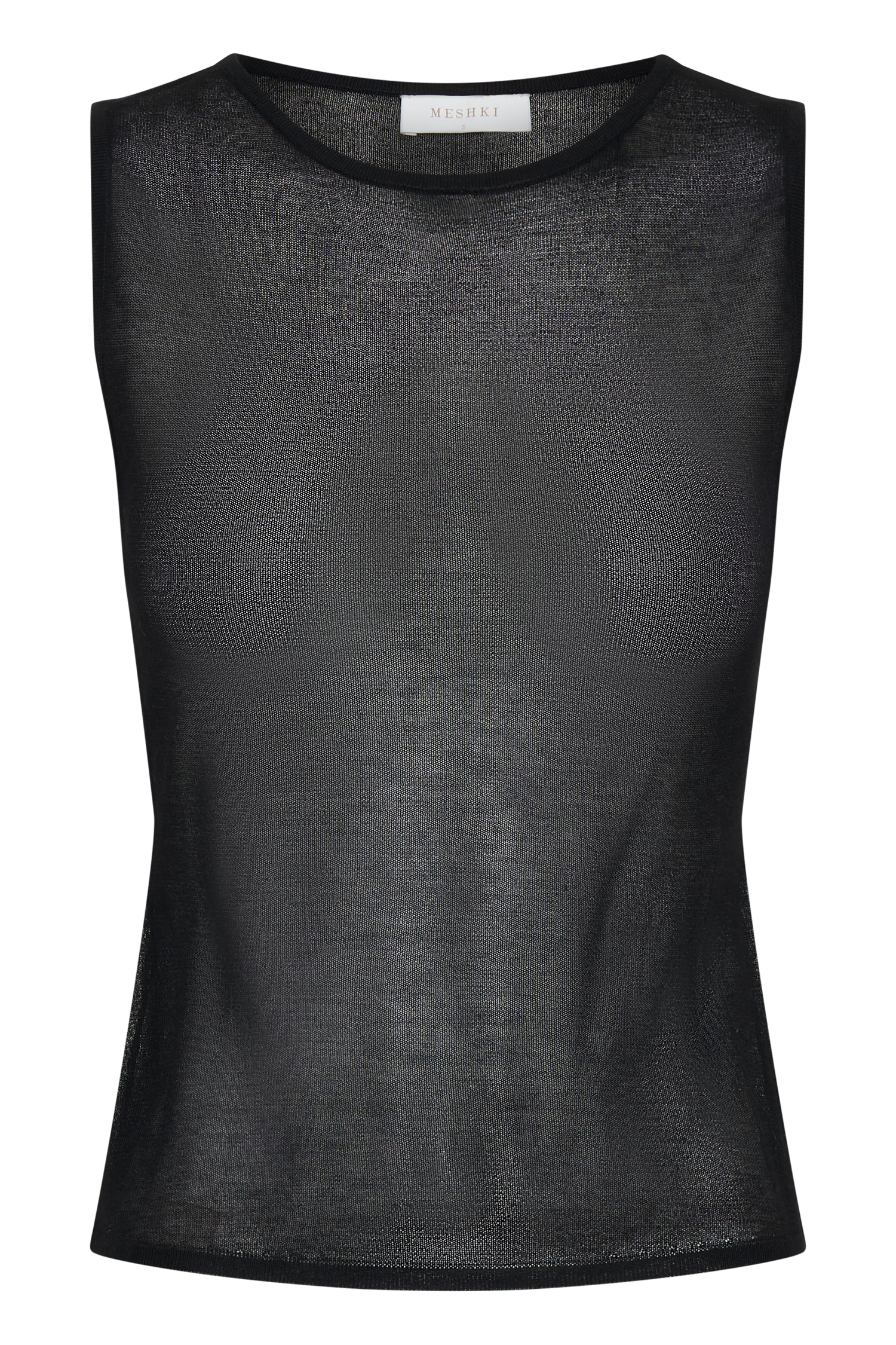 Black Sheer Knit Tank Top