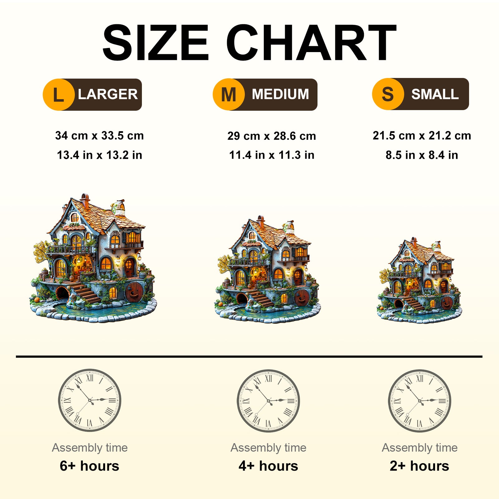 3D Glow Cottage Wooden Jigsaw Puzzle