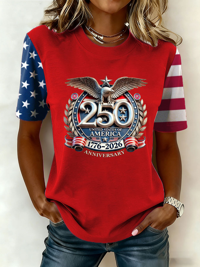 Women's 250th Anniversary Printed Casual T-Shirt