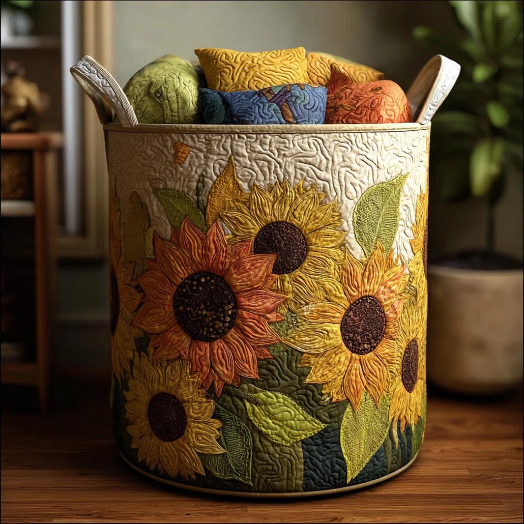 Sunshine  Quilted Laundry Basket – 2026 New 3D Textured Craft Design