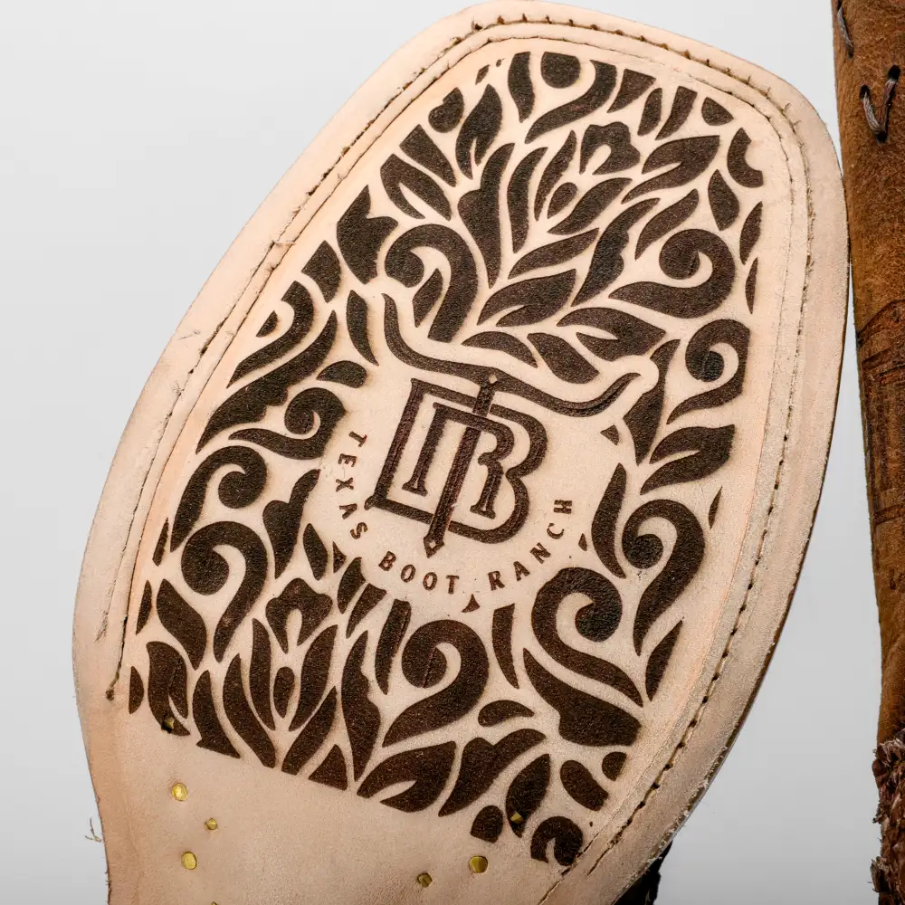 GENUINE Cinnamon Pirarucu Boots - Square Toe