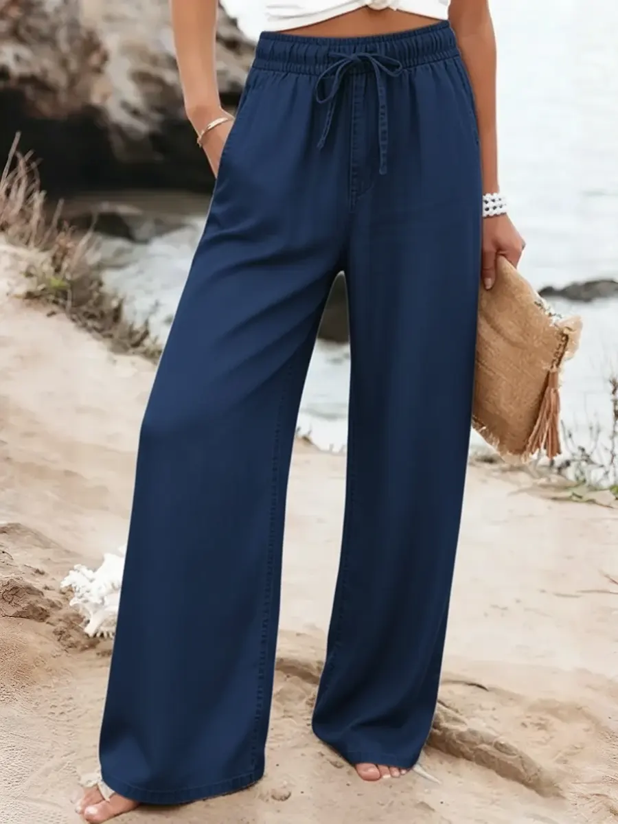 Women's Casual Tencel And Cotton Wide-leg Pants
