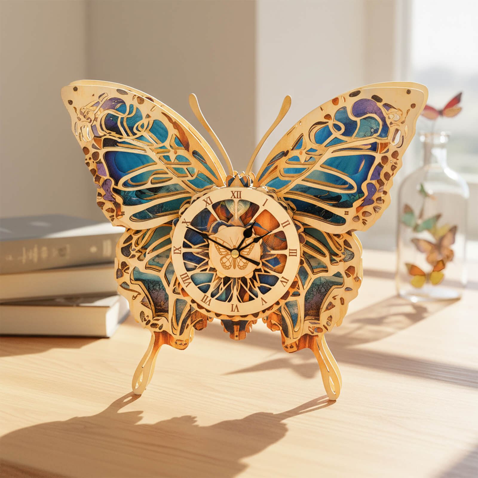 Butterfly â€“ DIY Wooden Clock, 3D Puzzle Craft Kit