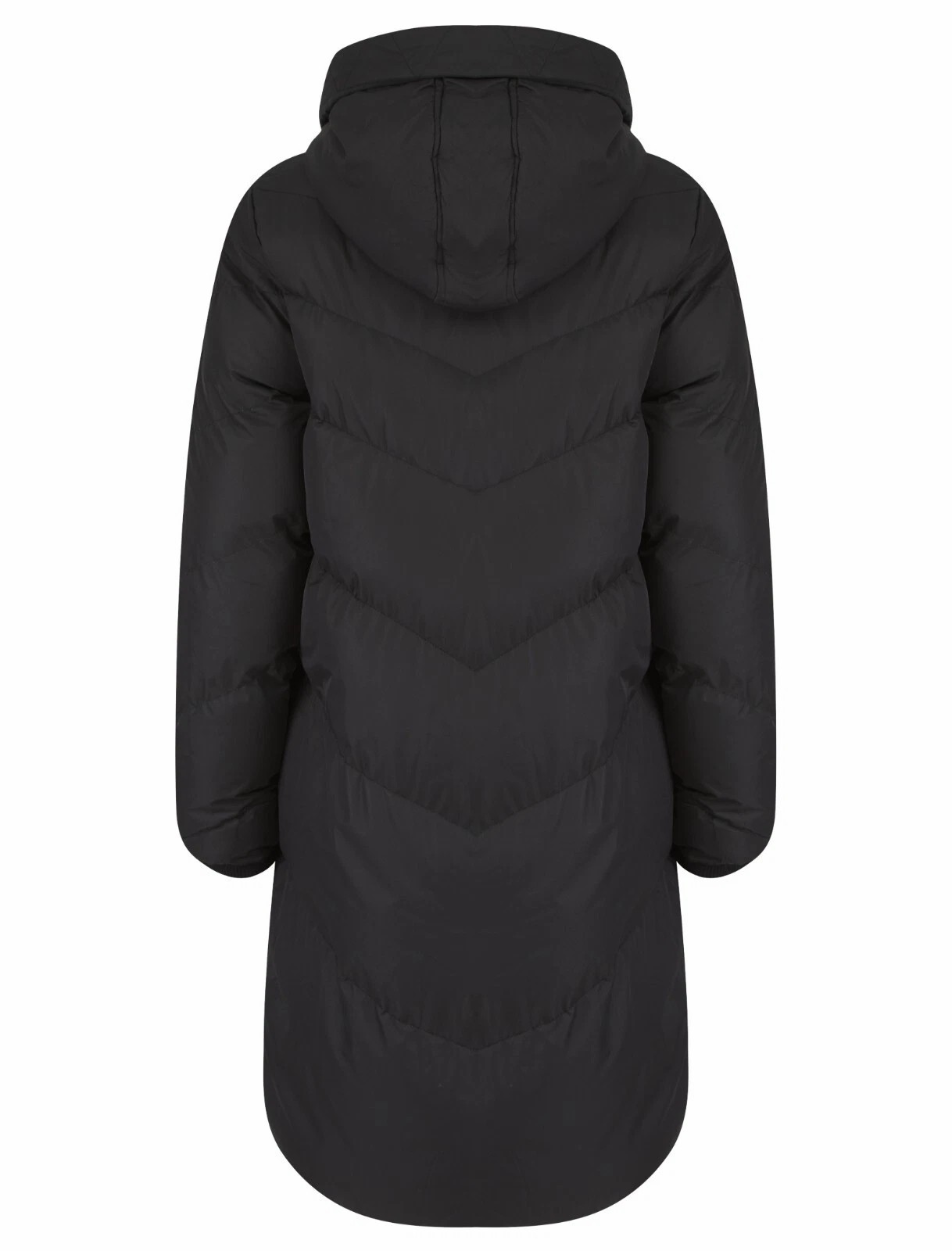 Womens Ladies Long Quilted Padded Winter Coat Hooded Puffer Jacket Zip Pockets