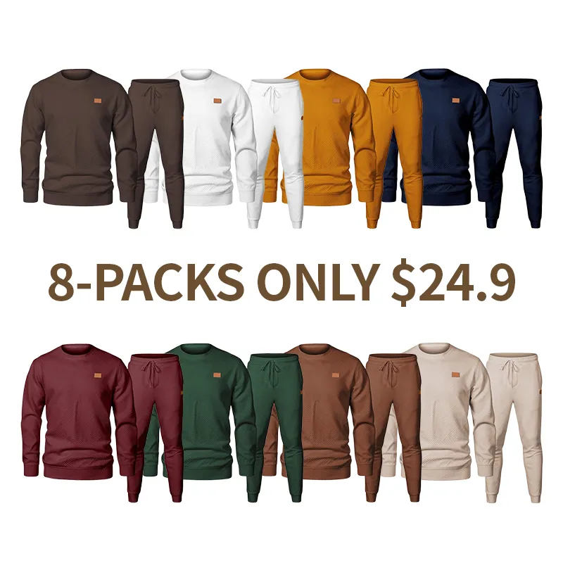 🔥Last Day Promotion 89% OFF🔥Men's casual fashion suit knitted sweatshirt and pants two-piece set