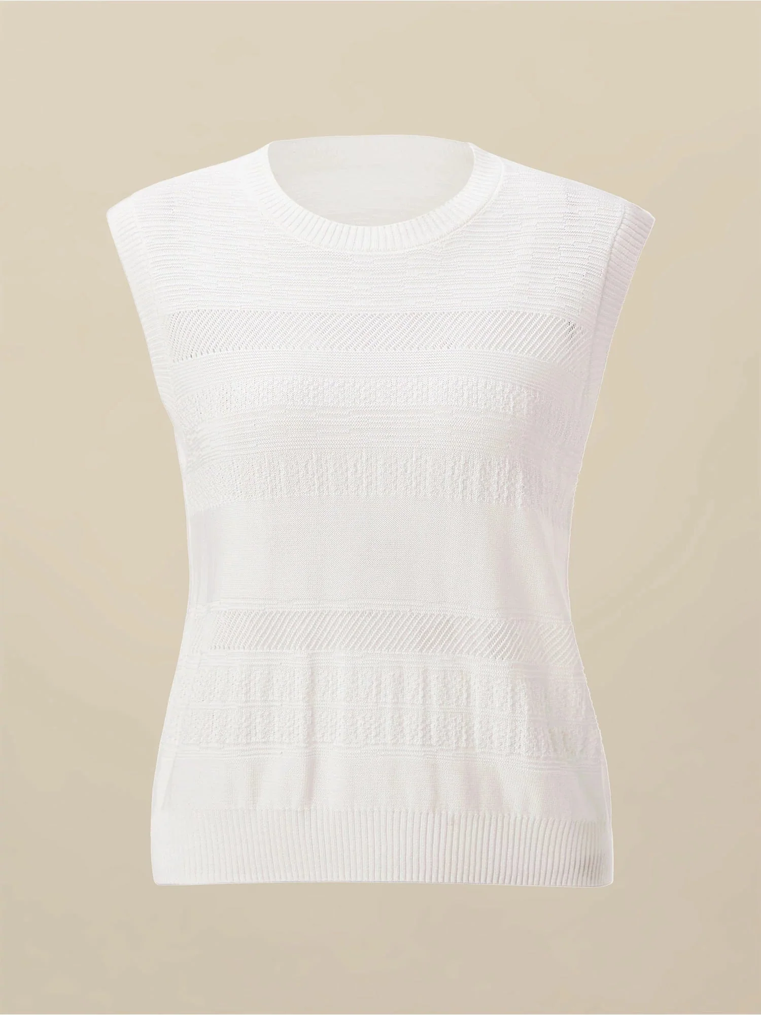 100% Lyocell Sleeveless Hollow Knit Top