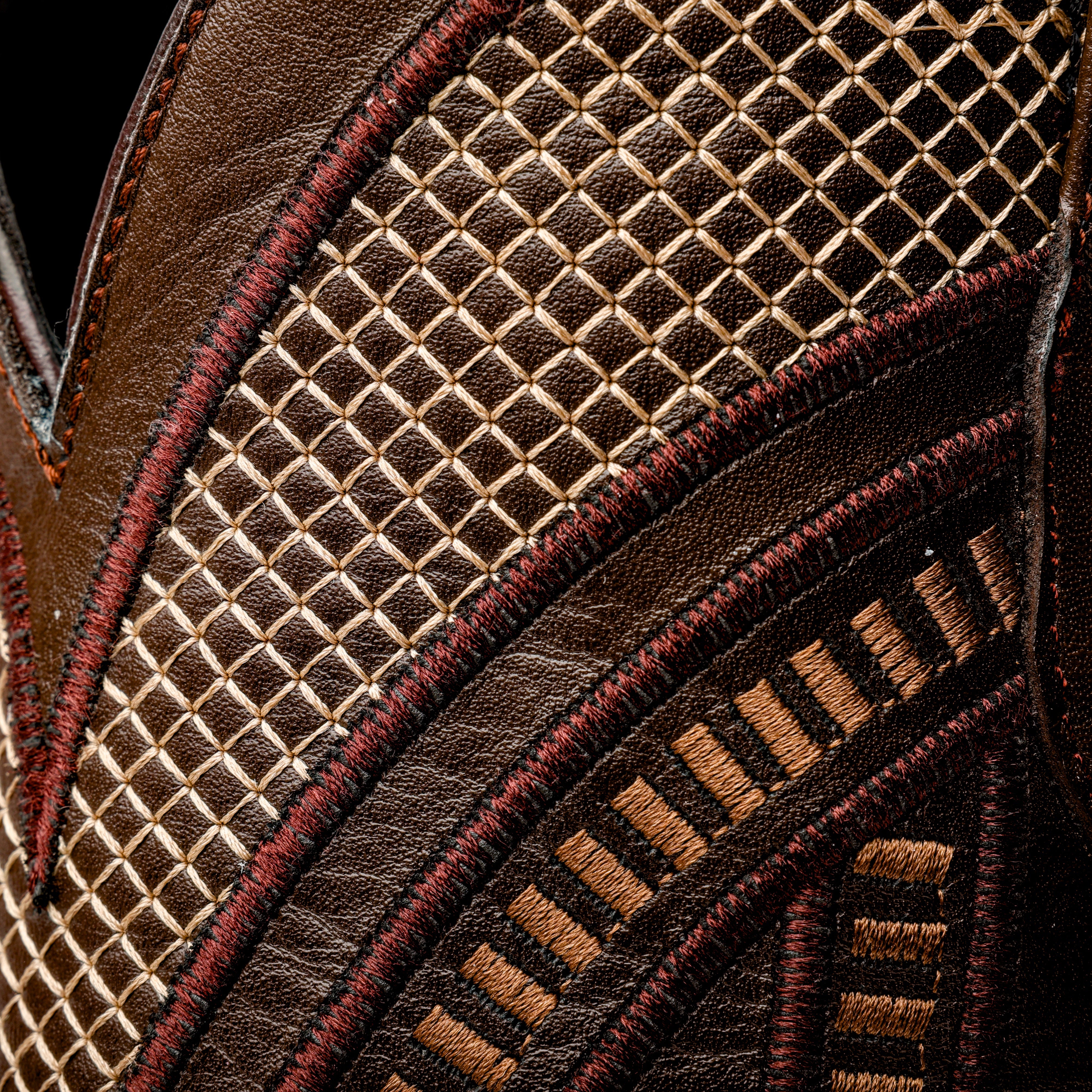 Chocolate Brown Ostrich Leather Boots - Square Toe