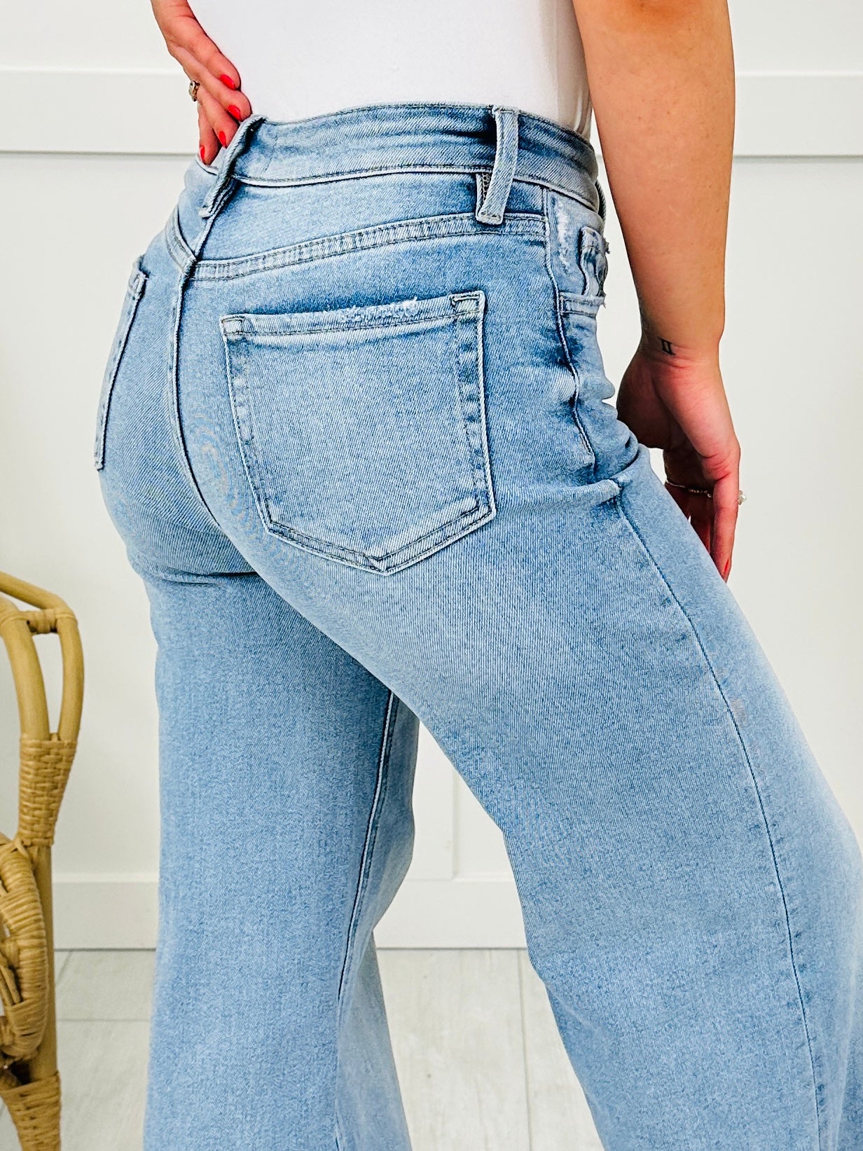 Power Moves Tummy Control Slim Wide Leg Jeans