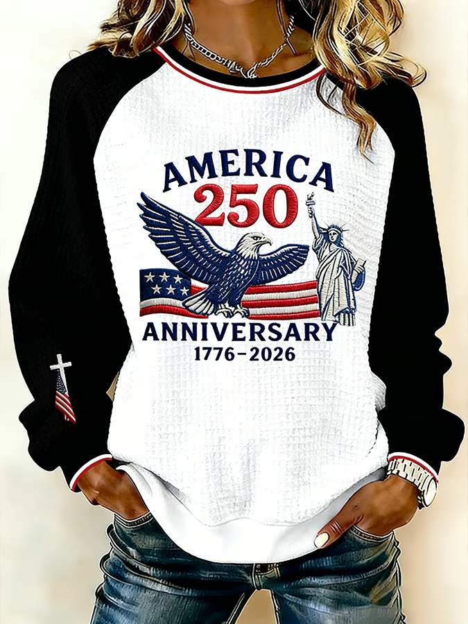 Women's Retro 250th Anniversary Faith Print Sweater
