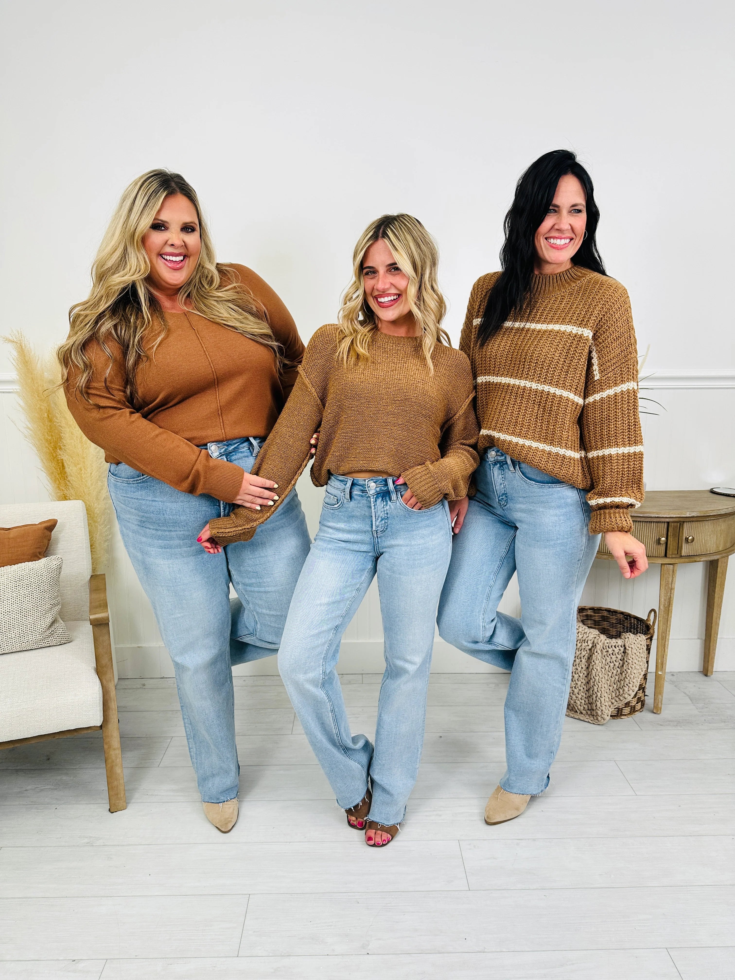 Feeling Brand New Slim Wide Leg Tummy Control Jeans