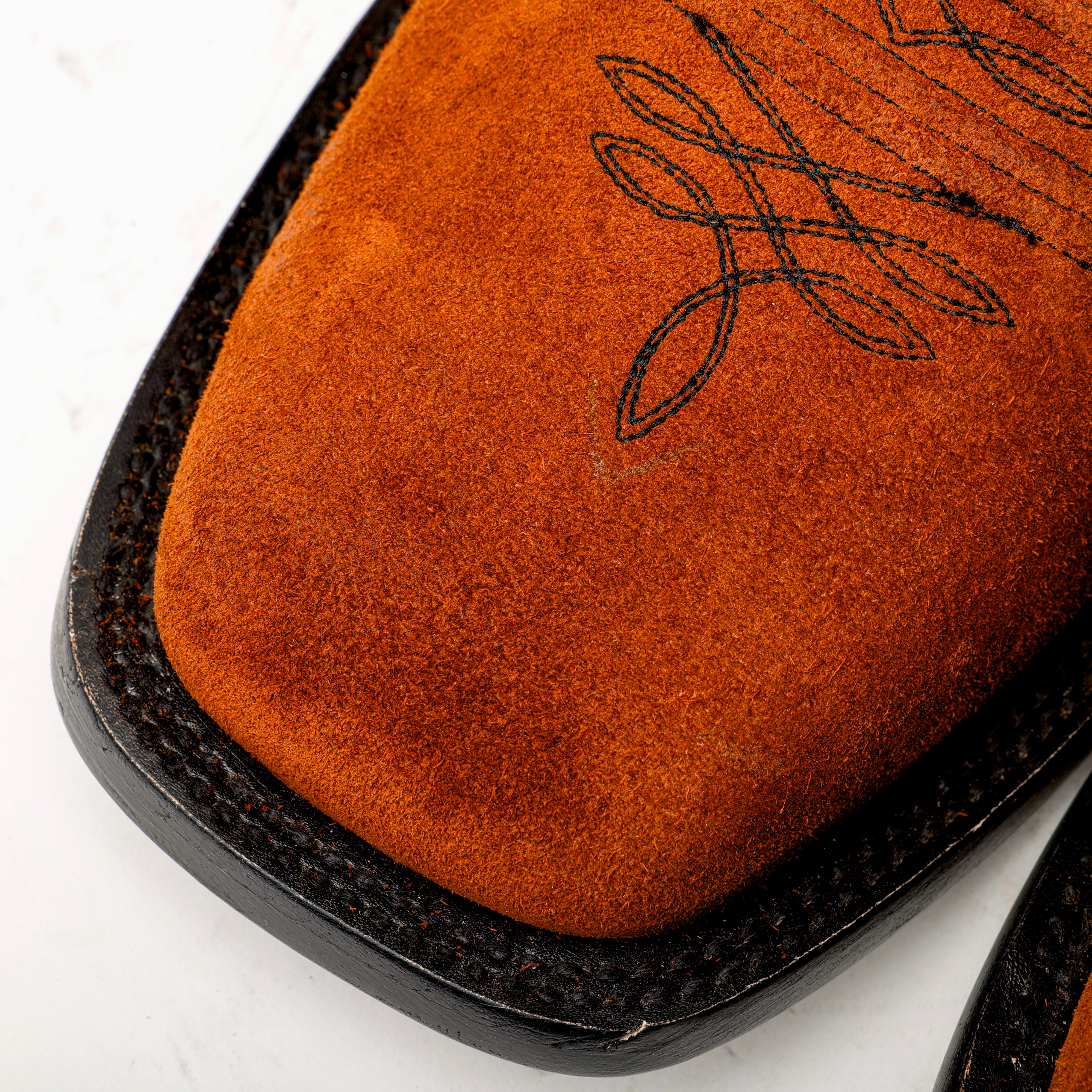 Cognac Rough-Out Boots - Square Toe