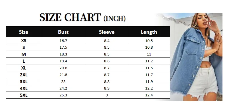 Denim Jean Jacket Casual Long Sleeve Pockets