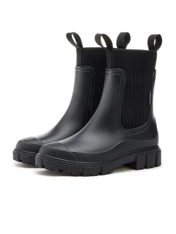 Women's Solid Color Waterproof Rain Boots