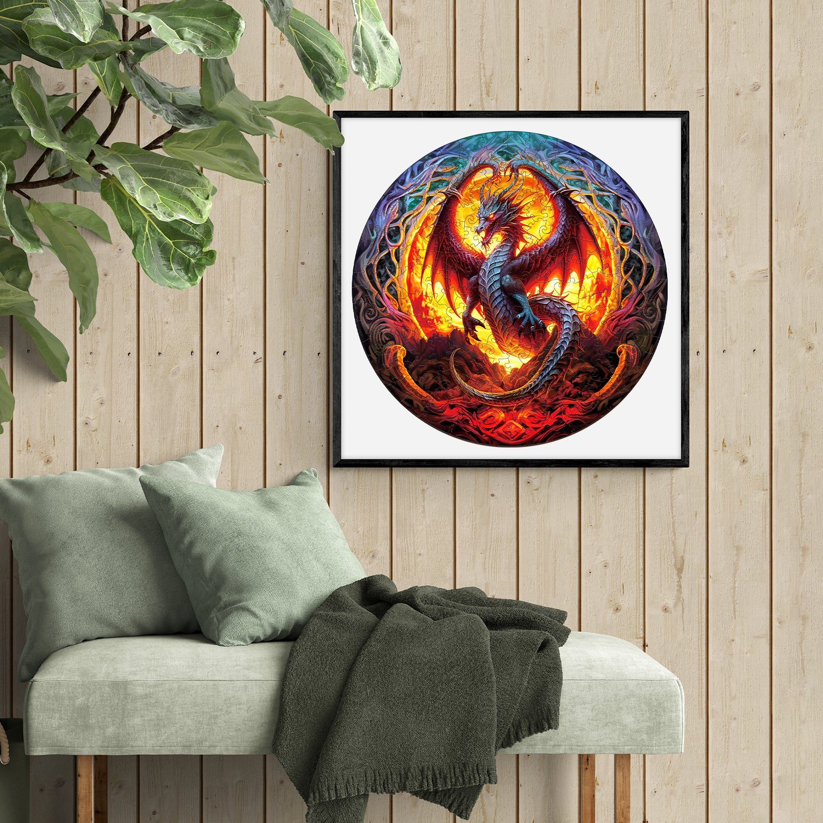 Fiery Dragon-2 Wooden Jigsaw Puzzle