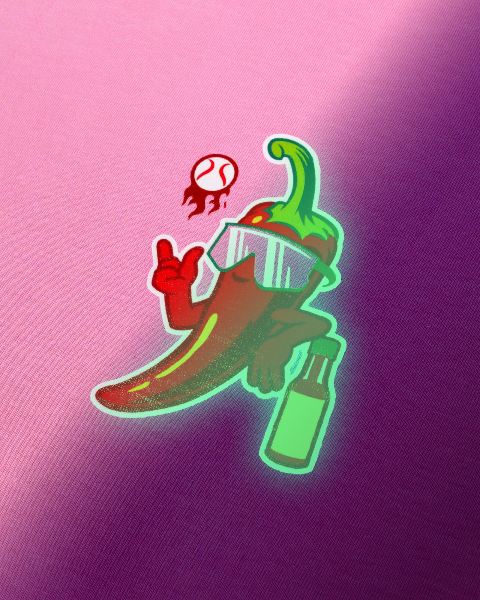 High Heat Hot Sauce Glow in the Dark T-Shirt (Pink) - Youth