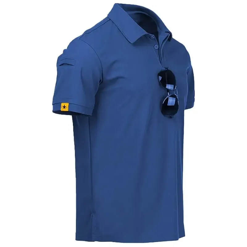 💥Order Today Get a Free Sunglasses💥 Mens Polo Shirt Short Sleeve Sports Tactical T-Shirt Athletic Golf Polos