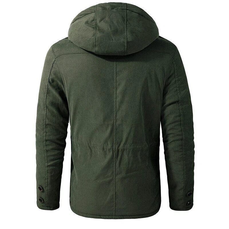 Men's Warm Winter Parka Fleece Coat Thick Padded Hooded Outdoor Casual Jacket