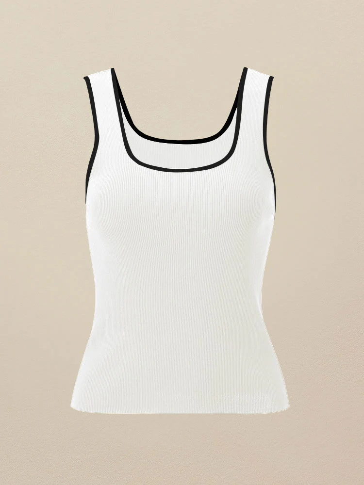 Contrasting Slim Fit Knit Tank Top