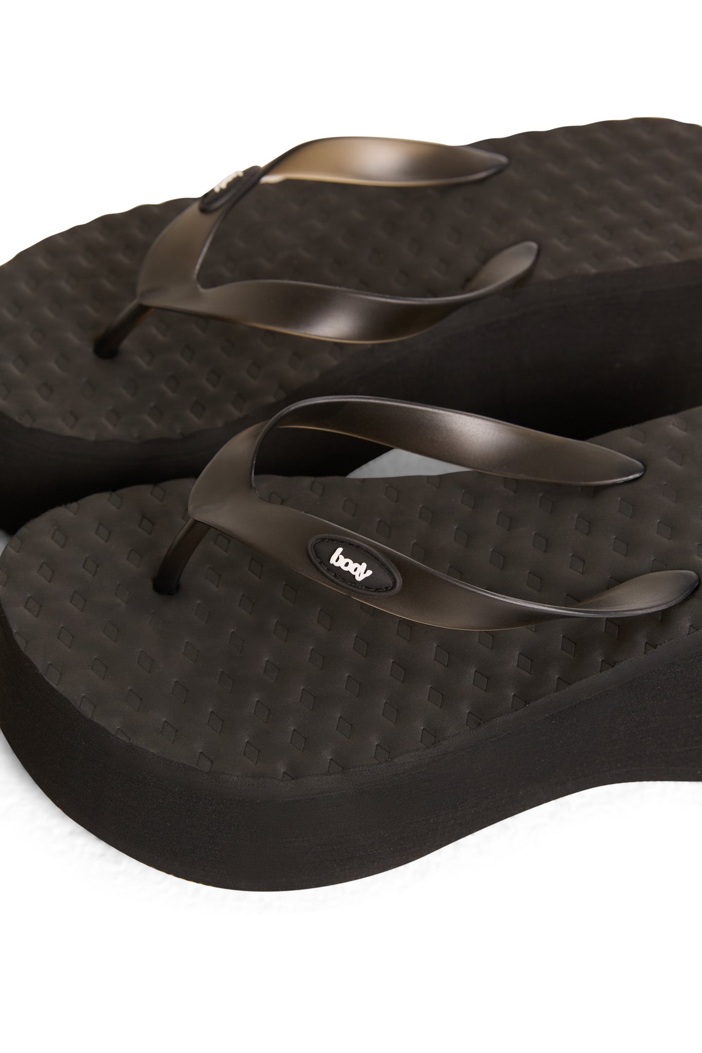 BODY FLIP FLOPS (BLACK THIN STRAP)