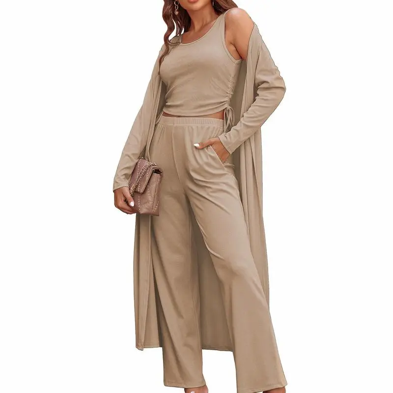 Women's Lightweight Sleepwear 3-Piece Set Sportswear