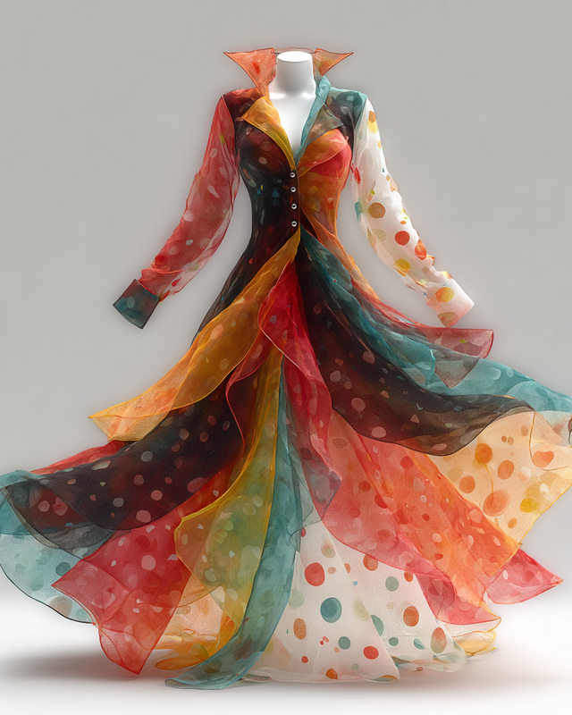 Women's Vibrant Summer Rainbow-Colored Dress 6495