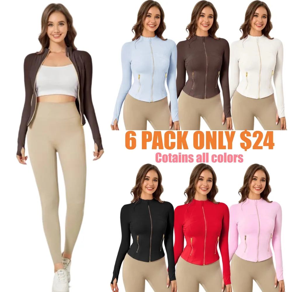 Women's Solid Color Zip Up Sports Pockets BBL Jacket