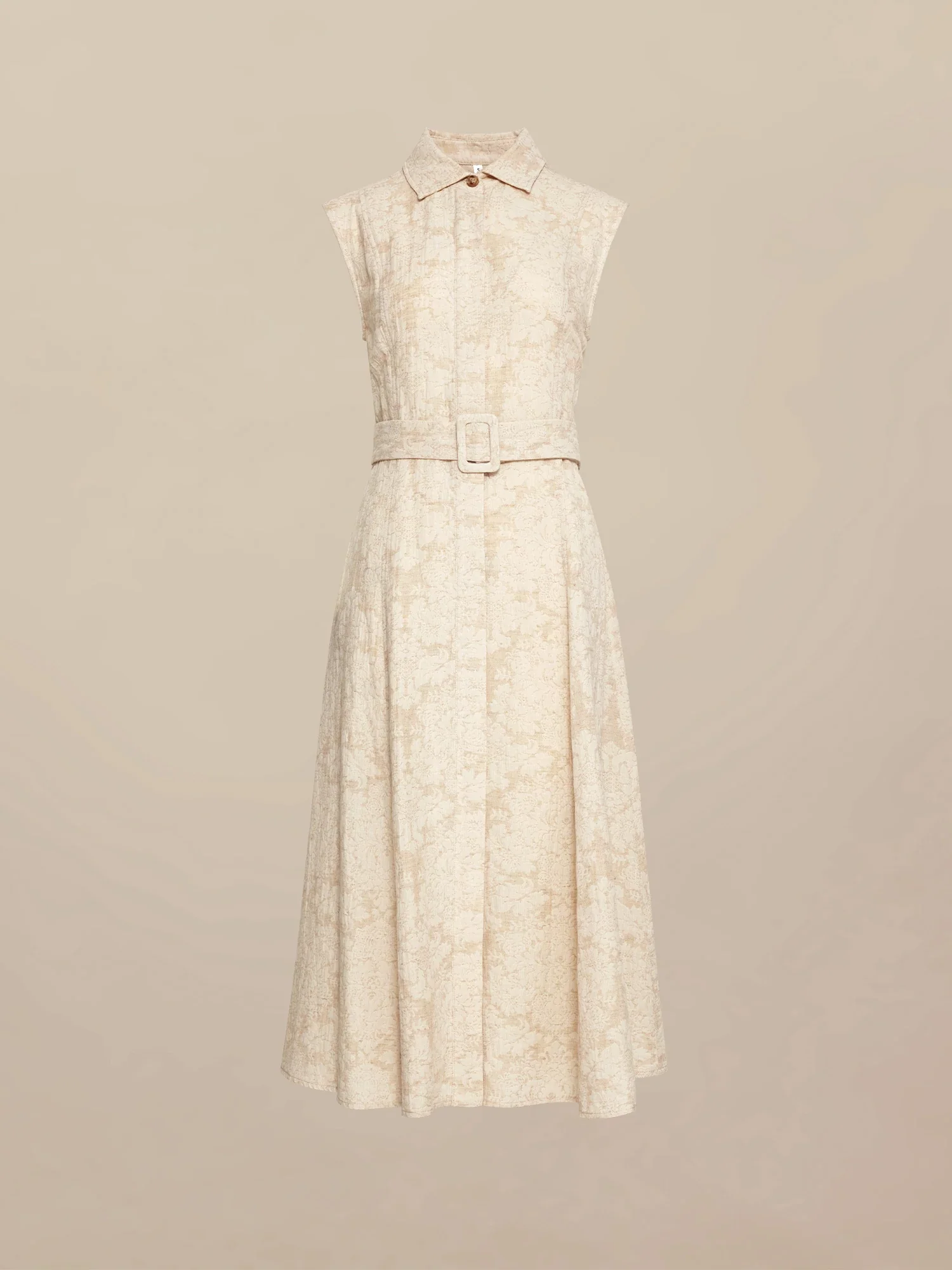 Cotton & Linen Lapel Sleeveless Dress