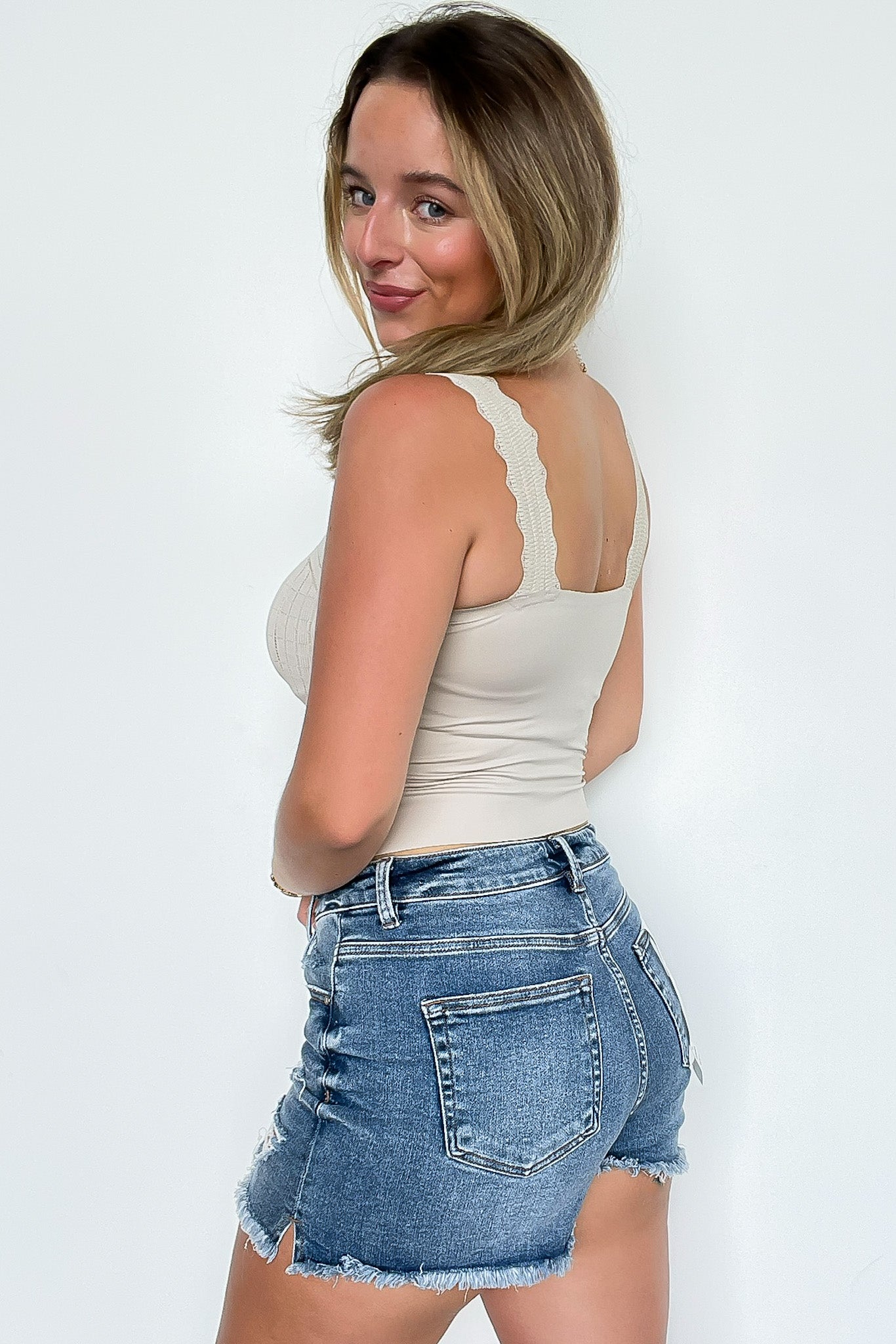 Pointelle Knit Bralette Tank